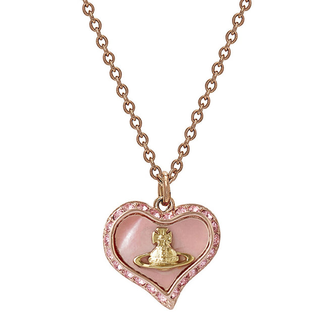 Vivienne Westwood Petra Coral Pearl Mop Pendant, Rose Gold Plated