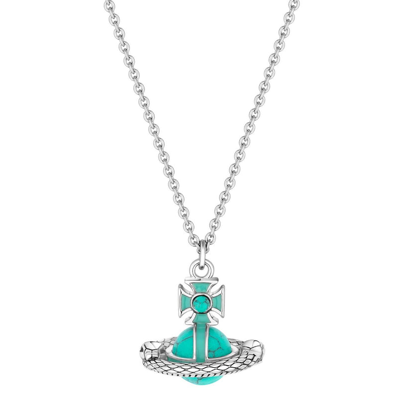Vivienne Westwood Ouroboros Bas Relief Pendant, Rhodium Plated
