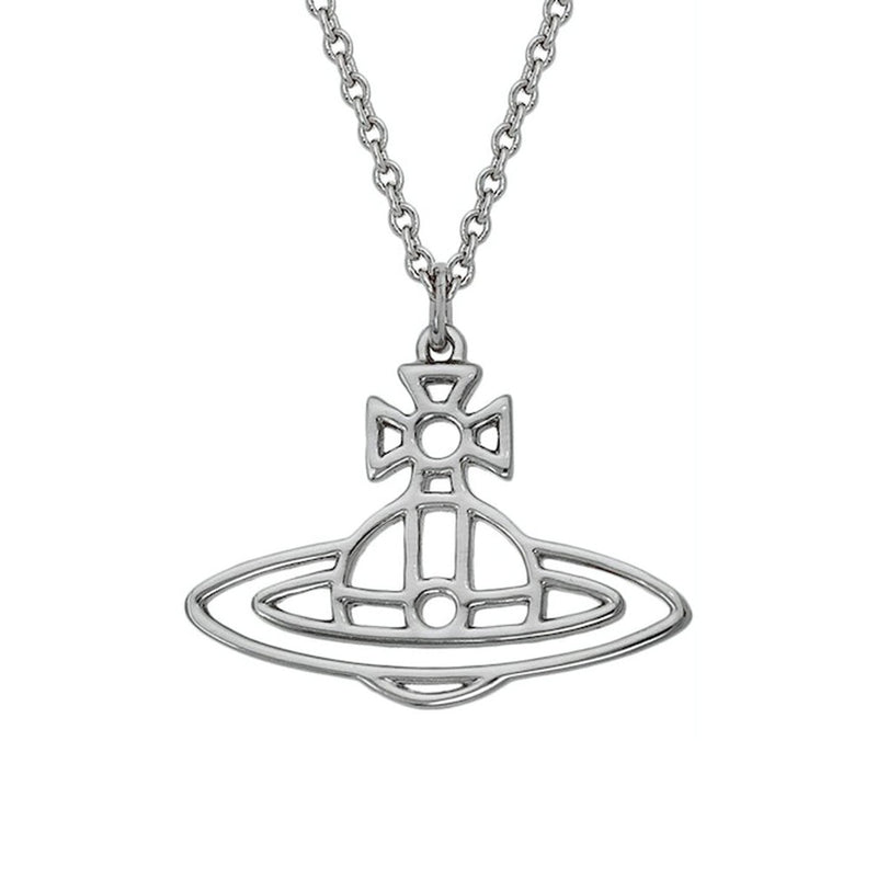 Vivienne Westwood Thin Lines Flat Orb Pendant, Palladium Plated
