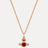 Vivienne Westwood London Orb Rose Gold / Red Pendant, Rose Gold Plated