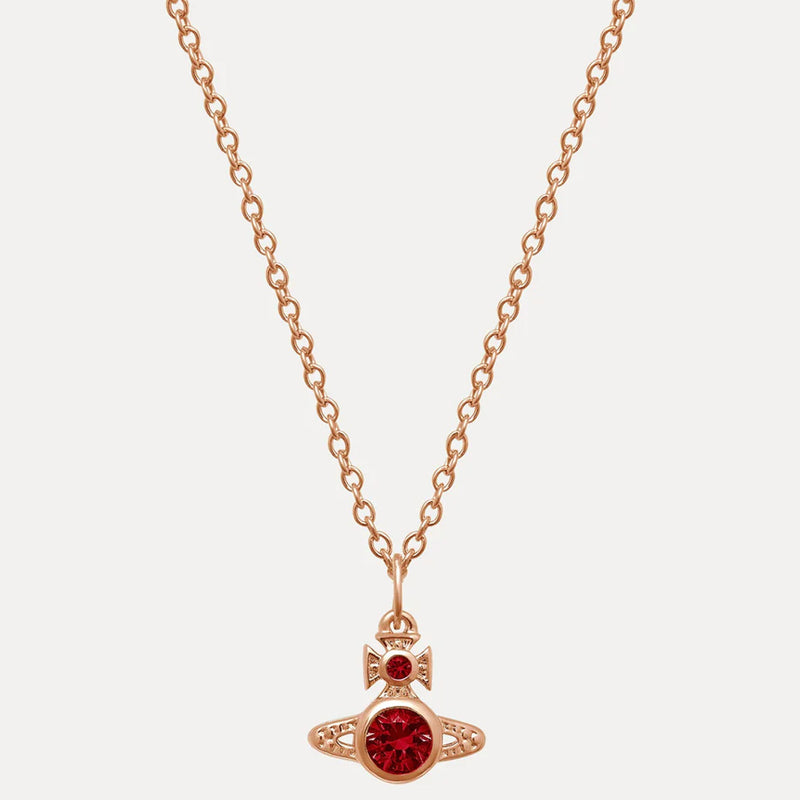 Vivienne Westwood London Orb Rose Gold / Red Pendant, Rose Gold Plated