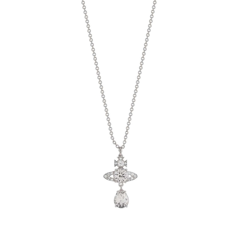 Vivienne Westwood Ismene Drop Pendant, Rhodium Plated