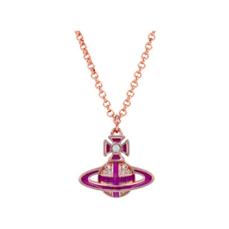 Vivienne Westwood Suffolk Bas Relief Pendant, Pink Gold Plated