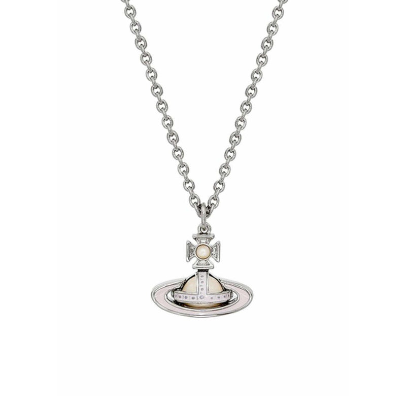 Vivienne Westwood Simonetta Bas Relief Creamrose Pearl Light Pink Pendant, Platinum Plated