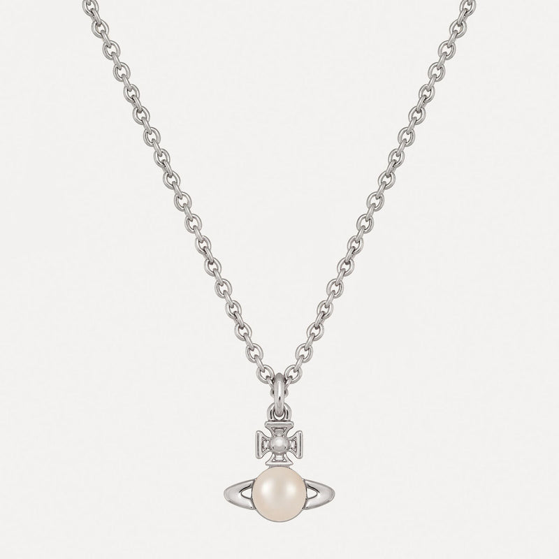 Vivienne Westwood Balbina Pearl Necklace, Silver Tone Plated