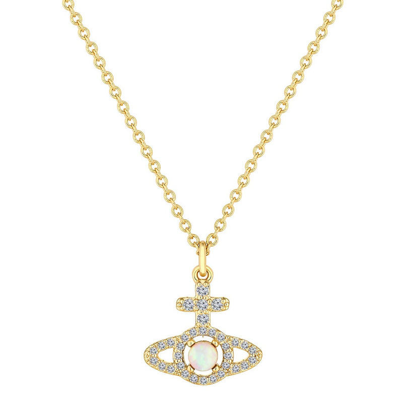 Vivienne Westwood Cream Olympia Pendant, Gold Plated