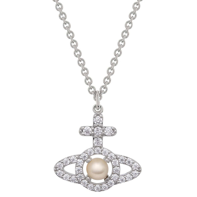 Vivienne Westwood Olympia Creamrose Pearl Pendant, Platinum Plated
