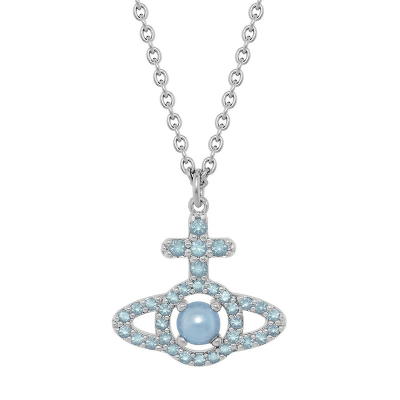 Vivienne Westwood Olympia Pearl Blue Pendant, Platinum Plated