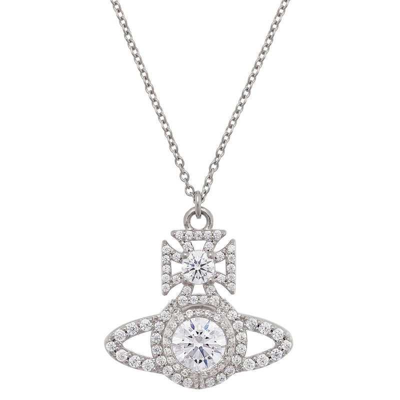 Vivienne Westwood Norabelle White Pendant, Platinum Plated
