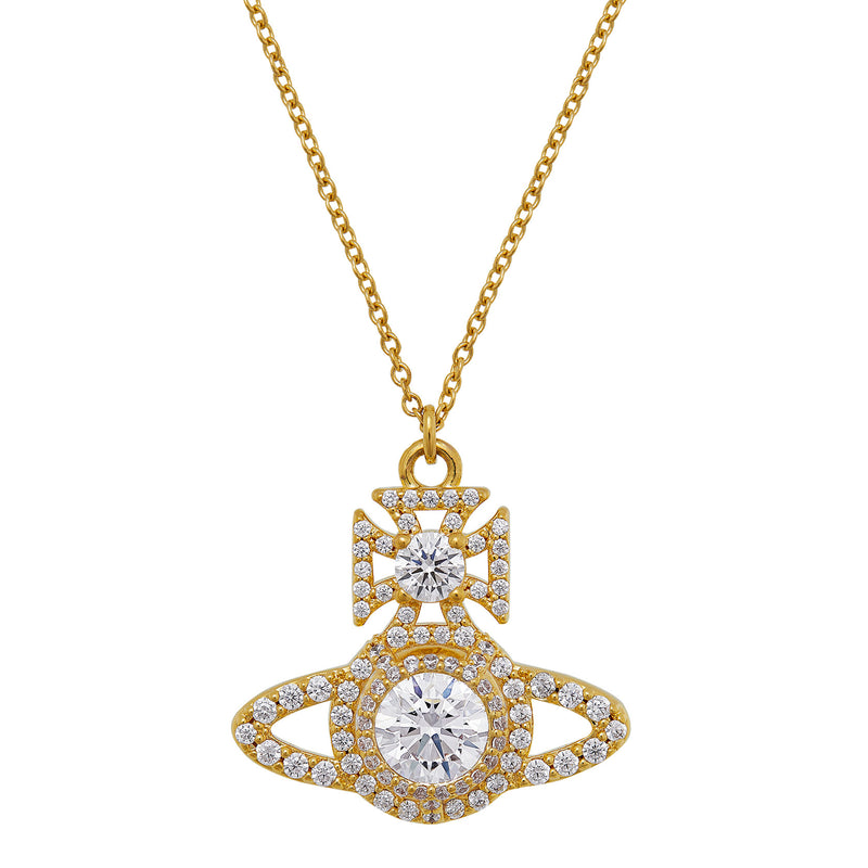 Vivienne Westwood Norabelle White Gold Pendant, Gold Plated