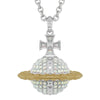 Vivienne Westwoo Mayfair Large Orb Silver/Gold Pendant, Platinum Plated