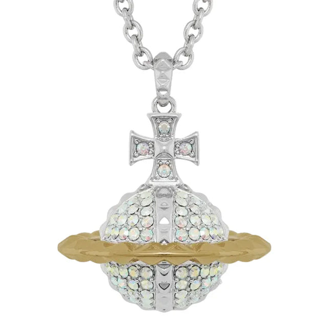 Vivienne Westwoo Mayfair Large Orb Silver/Gold Pendant, Platinum Plated