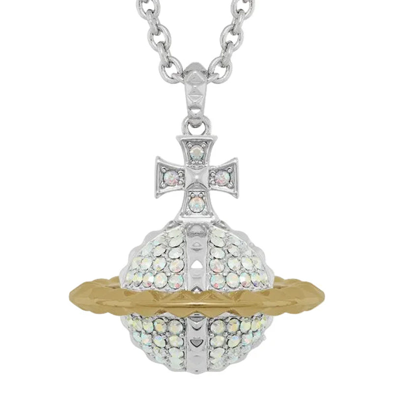 Vivienne Westwoo Mayfair Large Orb Silver/Gold Pendant, Platinum Plated