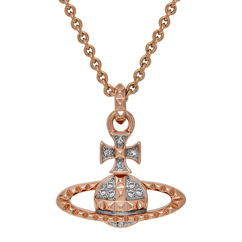 Vivienne Westwood Mayfair Bas Relief Pendant, Pink Gold Plated