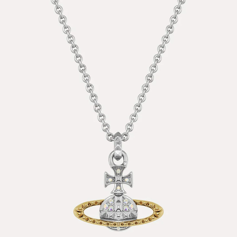 Vivienne Westwood Mayfair Bas Relief Silver/Gold Pendant, Platinum Plated
