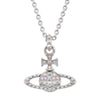 Vivienne Westwood Mayfair Bas Relief Aurore Boreal Crystals Pendant, Rhodium Plated