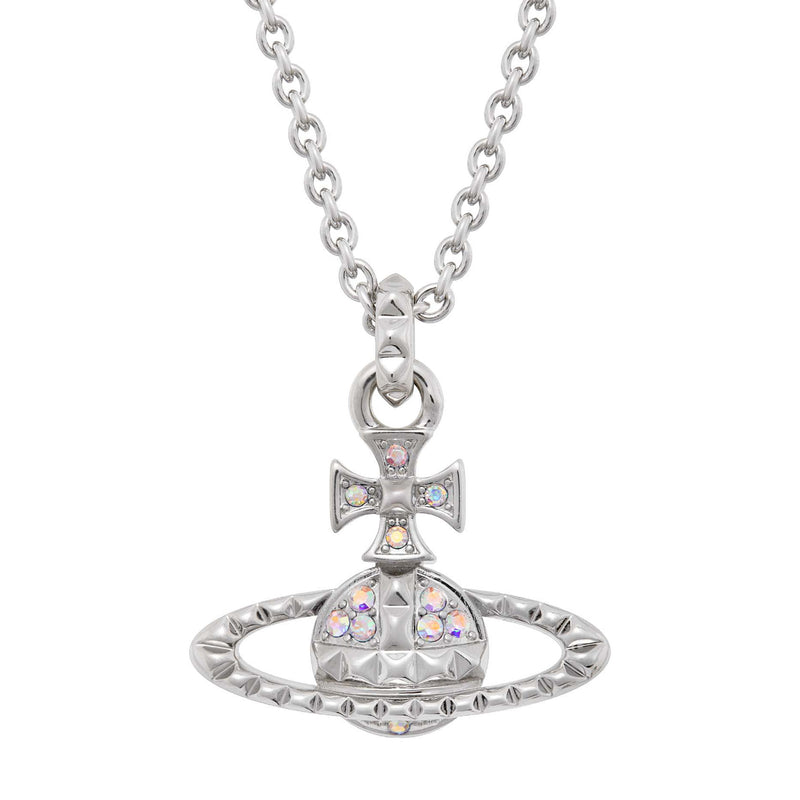 Vivienne Westwood Mayfair Bas Relief Aurore Boreal Crystals Pendant, Rhodium Plated