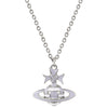 Vivienne Westwood Ribbon Bas Relief Pendant, Platinum Plated