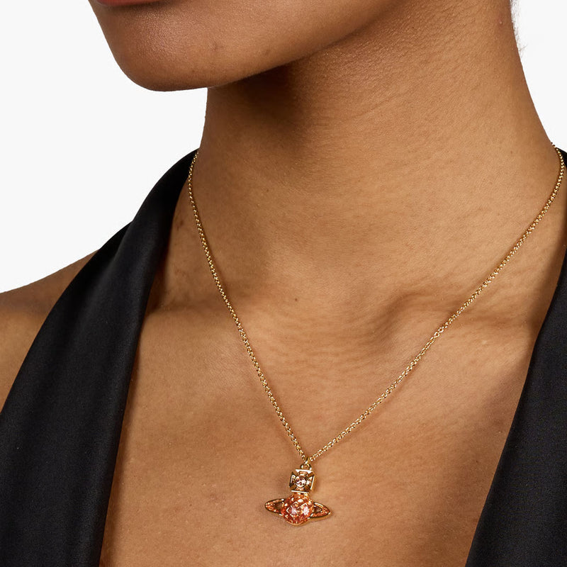Vivienne Westwood Mashita Pendant Orange Necklace, Gold Plated