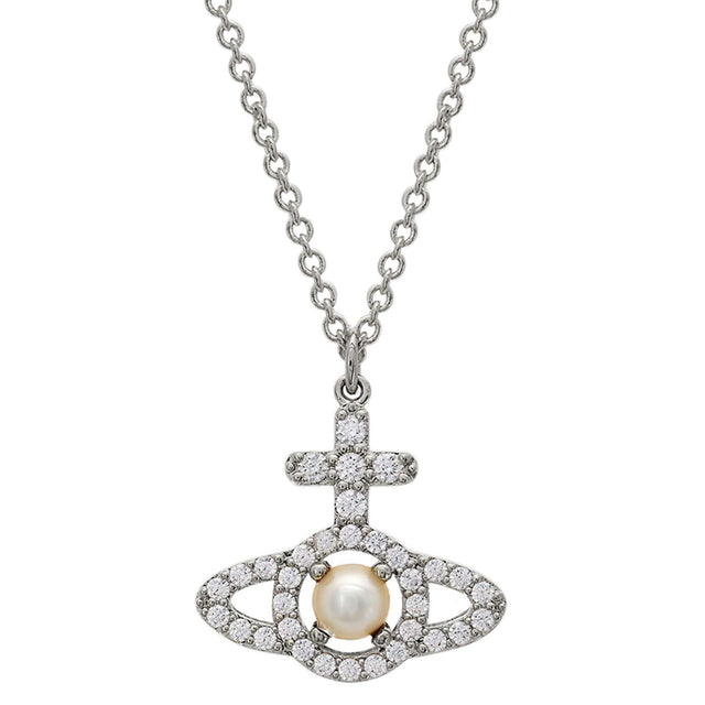 Vivienne Westwood Olympia Pearl Pendant, Platinum Plated
