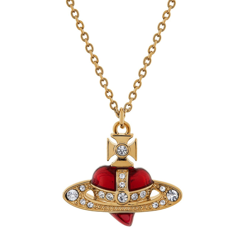 Vivienne Westwood Diamante Heart Pendant, Gold Plated
