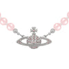 Vivienne Westwood Mini Bas Relief Vintage Rose Pearl Choker, Platinum Plated