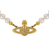 Vivienne Westwood Mini Bas Relief Pearl Choker, Gold Plated