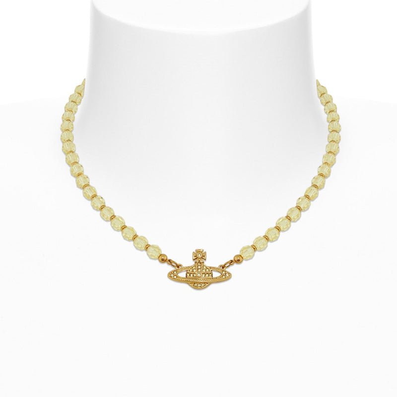 Vivienne Westwood Messaline Jonquil Crystal Choker, Gold Plated