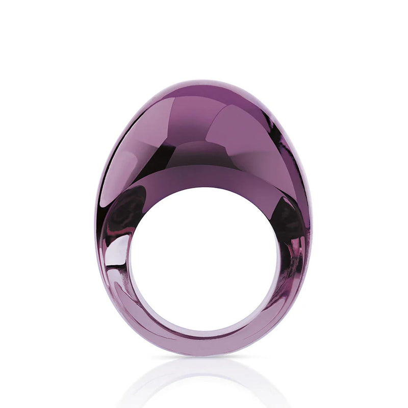 Lalique Cabochon Purple Ring, Size 54