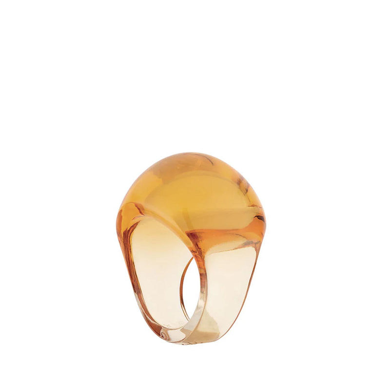 Lalique Cabochon Amber Ring, Size 49