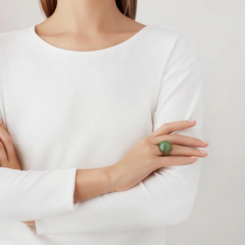 Lalique Cabochon Antinea Ring, Size 51