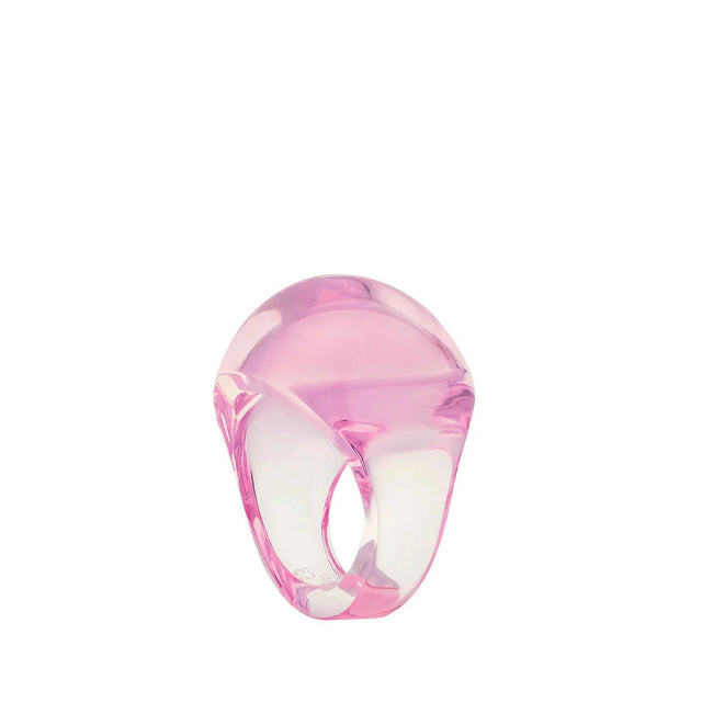 Lalique Cabochon Pink Ring, Size 54