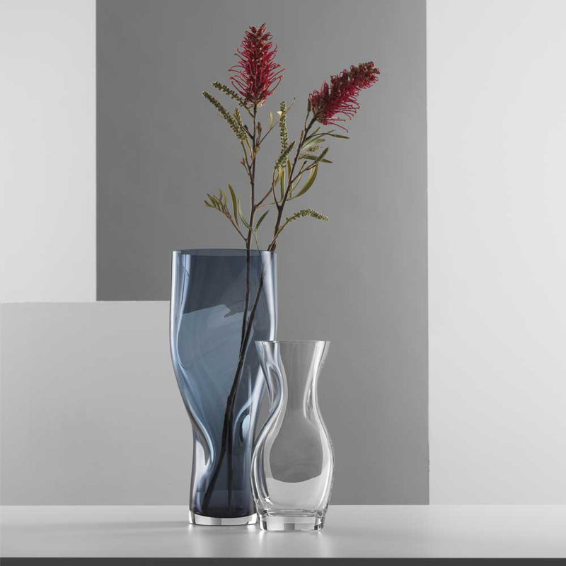 Orrefors 34cm Blue Squeeze Vase