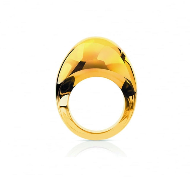 Lalique Cabochon Amber Ring, Size 54