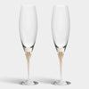 Orrefors Intermezzo Gold Champagne Glasses (Set of 2)