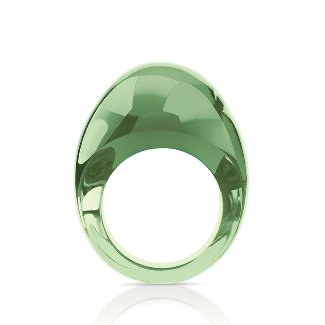 Lalique Cabochon Antinea Green Ring, Size 54