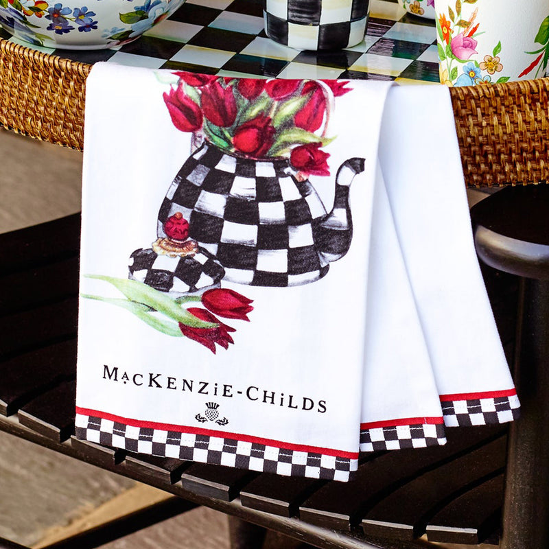 Mackenzie-Childs Tulip Tea Kettle Dish Towel