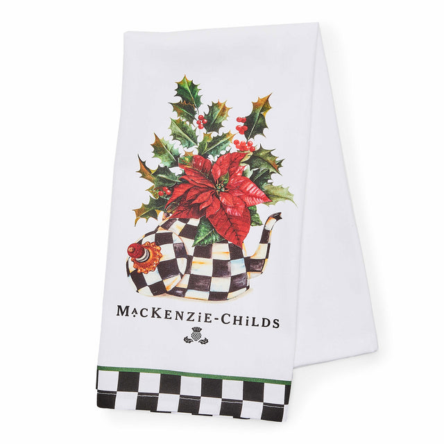 Mackenzie-Childs Poinsettia Tea Kettle Dish Towel