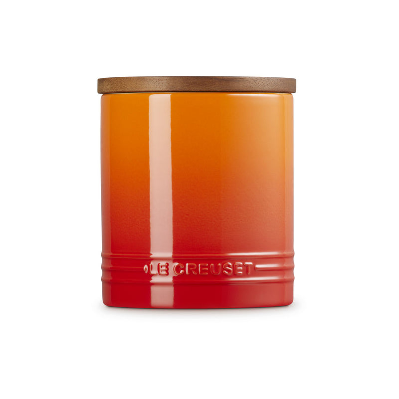 Le Creuset Stoneware Signature Storage Jar with Wooden Lid 1.1L Volcanic