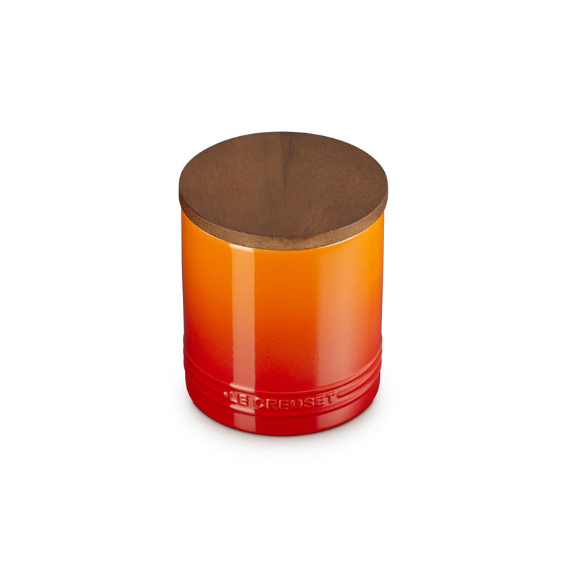 Le Creuset Stoneware Signature Storage Jar with Wooden Lid 1.1L Volcanic