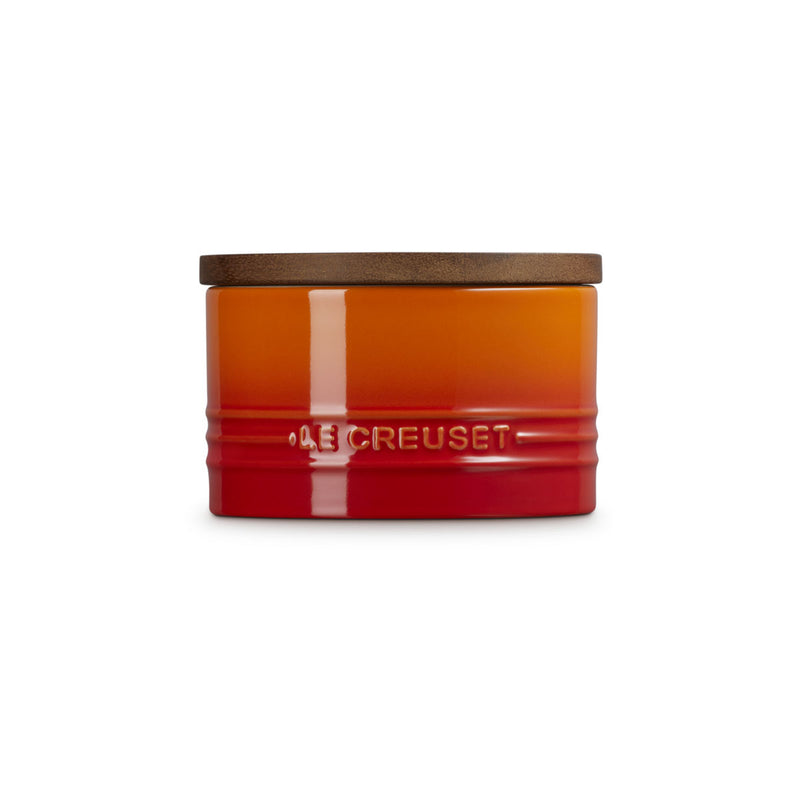 Le Creuset Stoneware Signature Storage Jar with Wooden Lid 470ml Volcanic