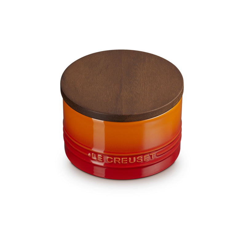 Le Creuset Stoneware Signature Storage Jar with Wooden Lid 470ml Volcanic