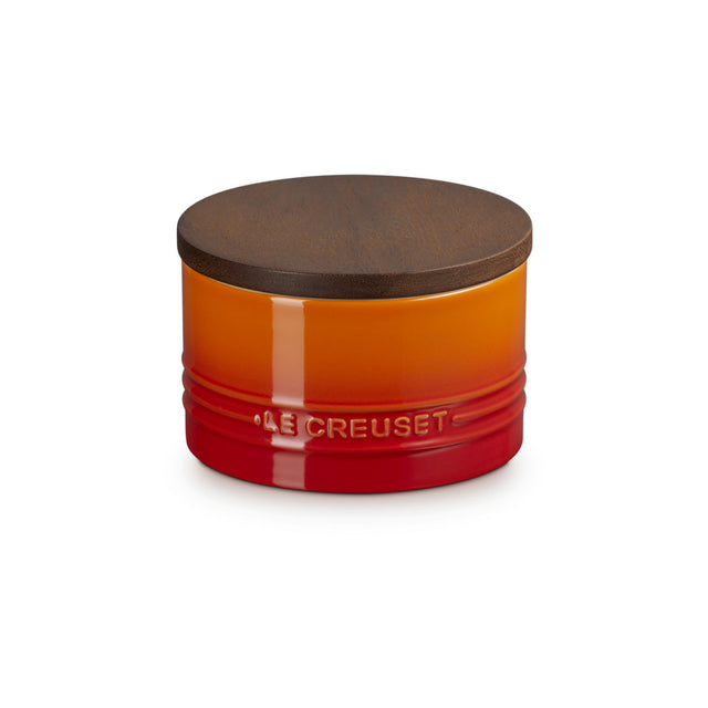 Le Creuset Stoneware Signature Storage Jar with Wooden Lid 470ml Volcanic