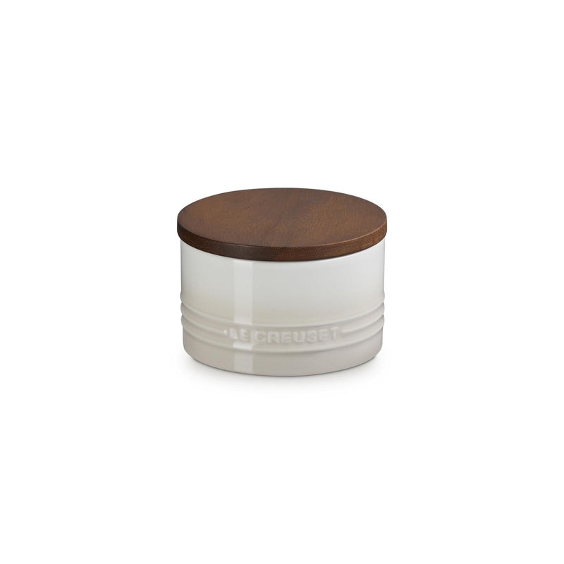Le Creuset Stoneware Signature Storage Jar with Wooden Lid 470ml Meringue