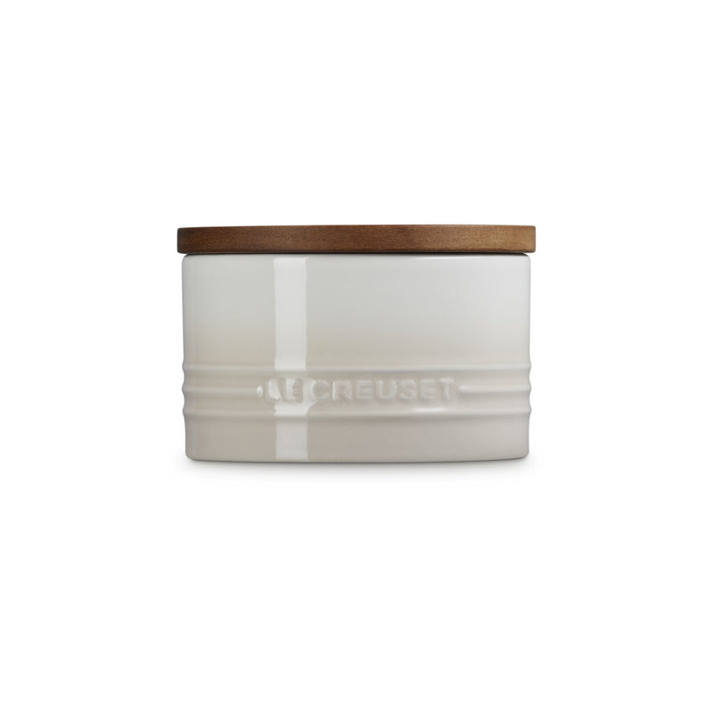 Le Creuset Stoneware Signature Storage Jar with Wooden Lid 470ml Meringue