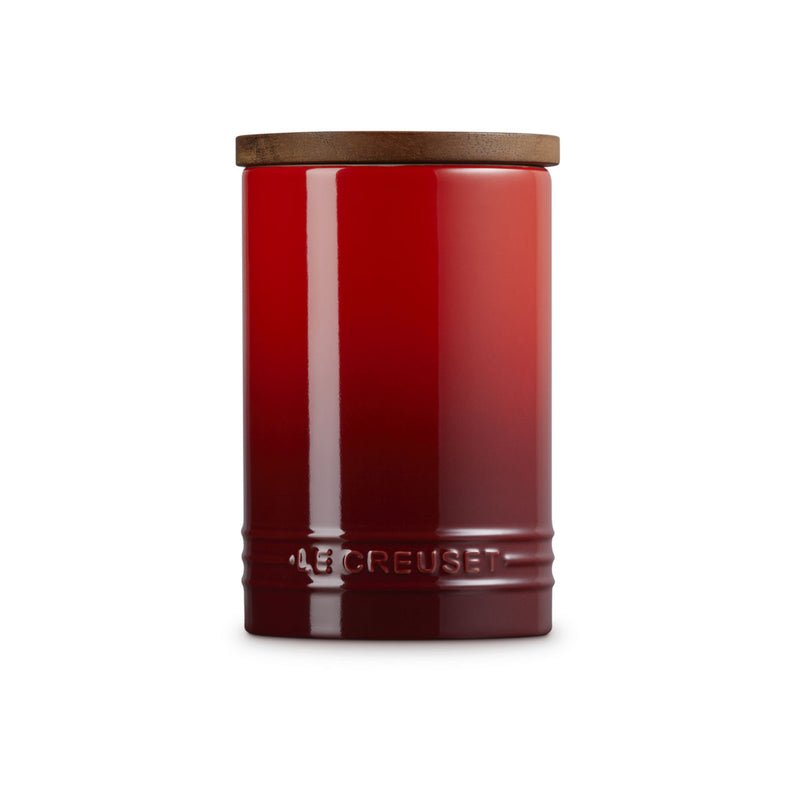 Le Creuset Stoneware Signature Storage Jar with Wooden Lid 770ml Cerise