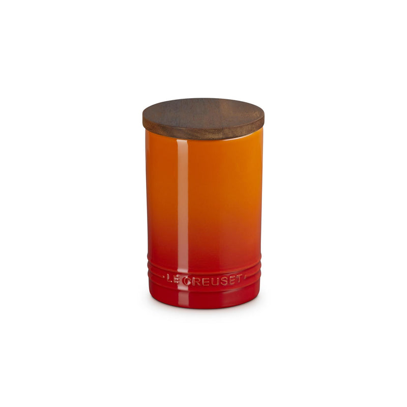 Le Creuset Stoneware Signature Storage Jar with Wooden Lid 770ml Volcanic