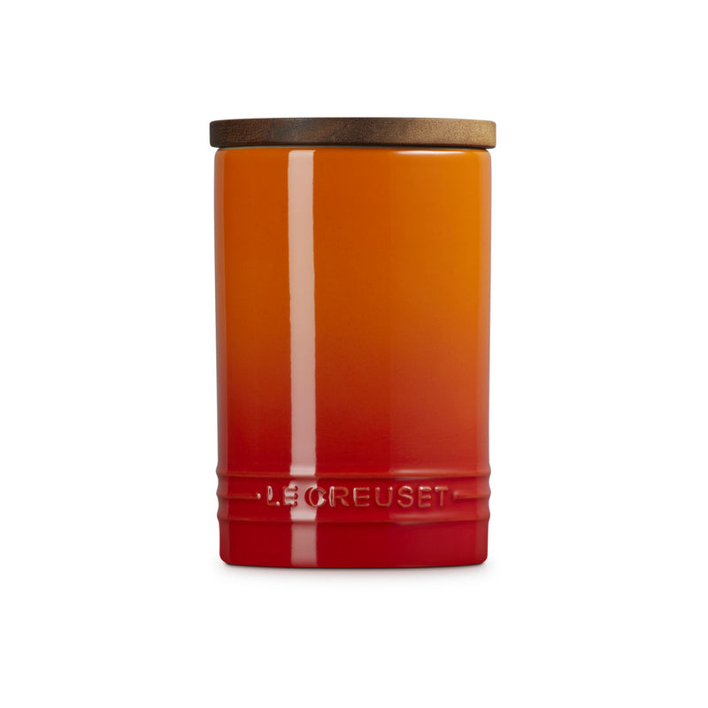 Le Creuset Stoneware Signature Storage Jar with Wooden Lid 770ml Volcanic