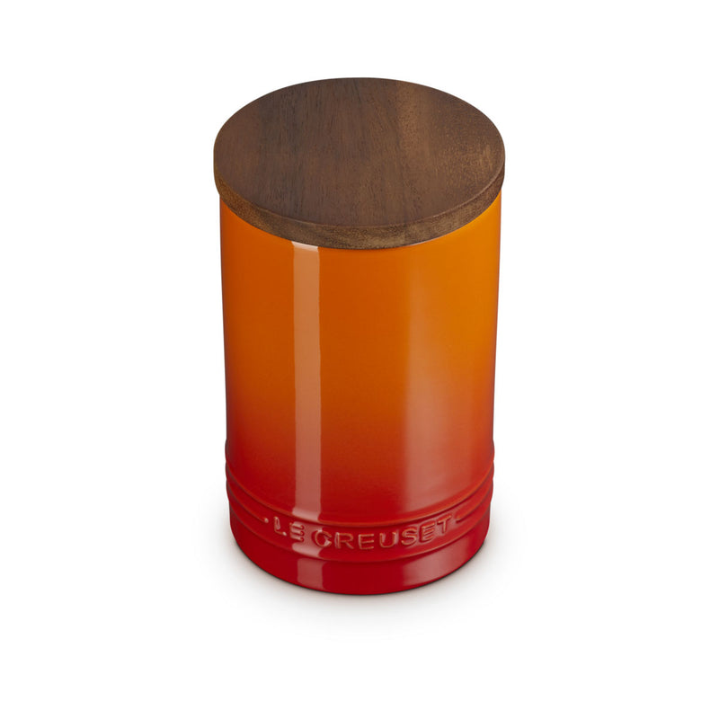 Le Creuset Stoneware Signature Storage Jar with Wooden Lid 770ml Volcanic