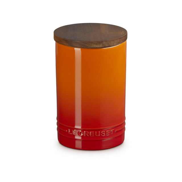 Le Creuset Stoneware Signature Storage Jar with Wooden Lid 770ml Volcanic
